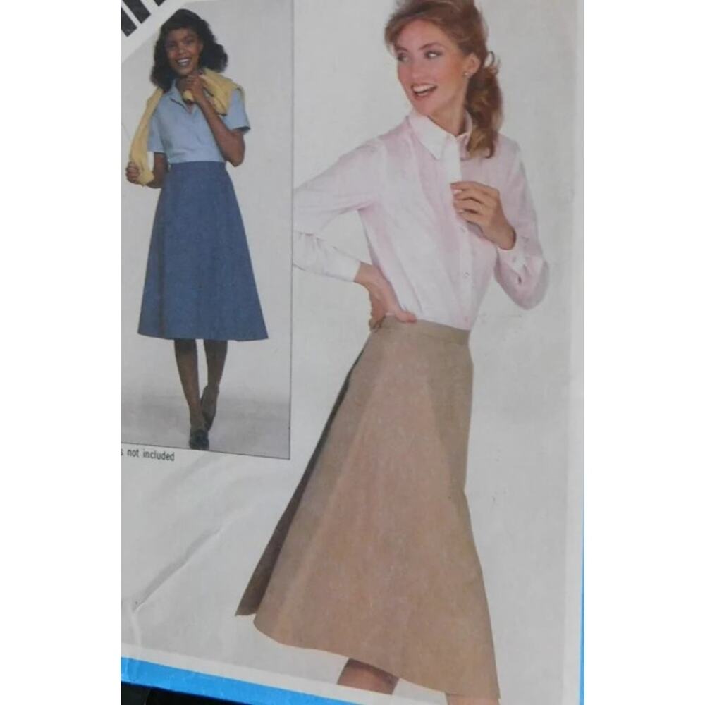 Simplicity 5232 Skirt Pattern 14-16 M Miss Uncut Back Wrap Hook Eye Closure